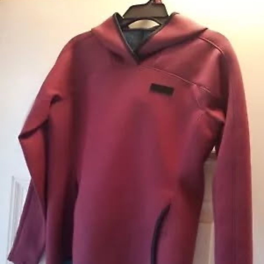 Obermeyer Womens Lila Fleece Pullover Medium Blue turquoise maroon Hoodie